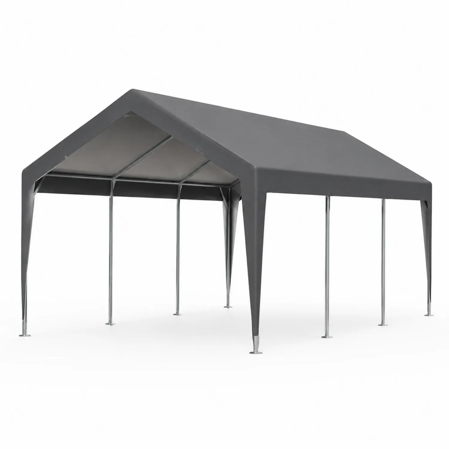 Tettoia in acciaio e PVC grigio 600x300x280 cm