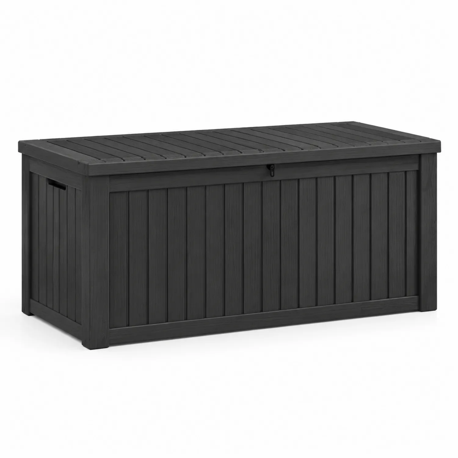 Baule portaoggetti in plastica nera 120x50x60 cm