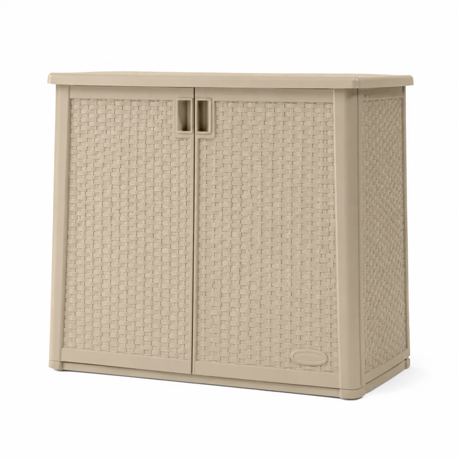 Armadio portaoggetti in resina a due ante Beige 90x50x100 cm