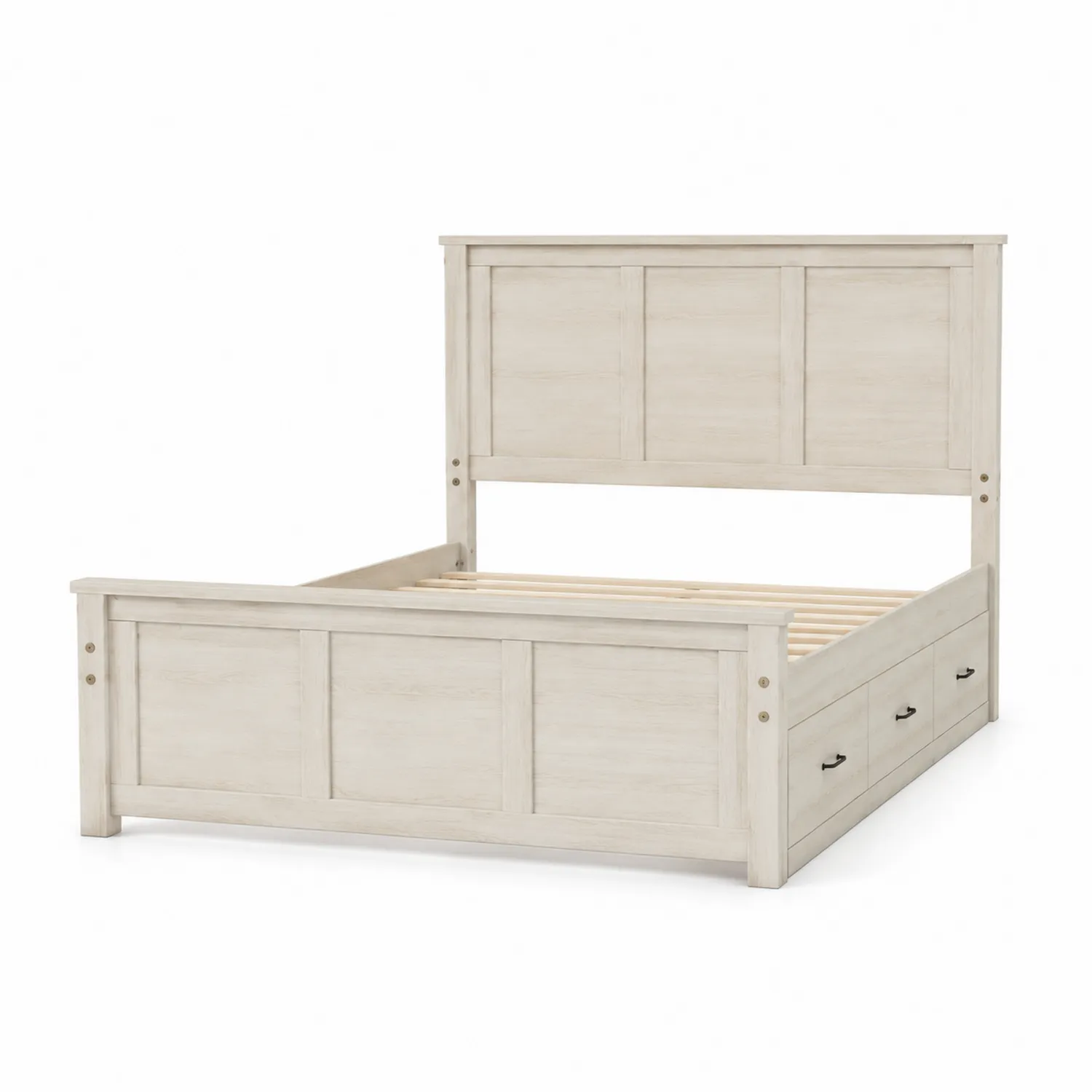 Letto contenitore in legno con cassetti
