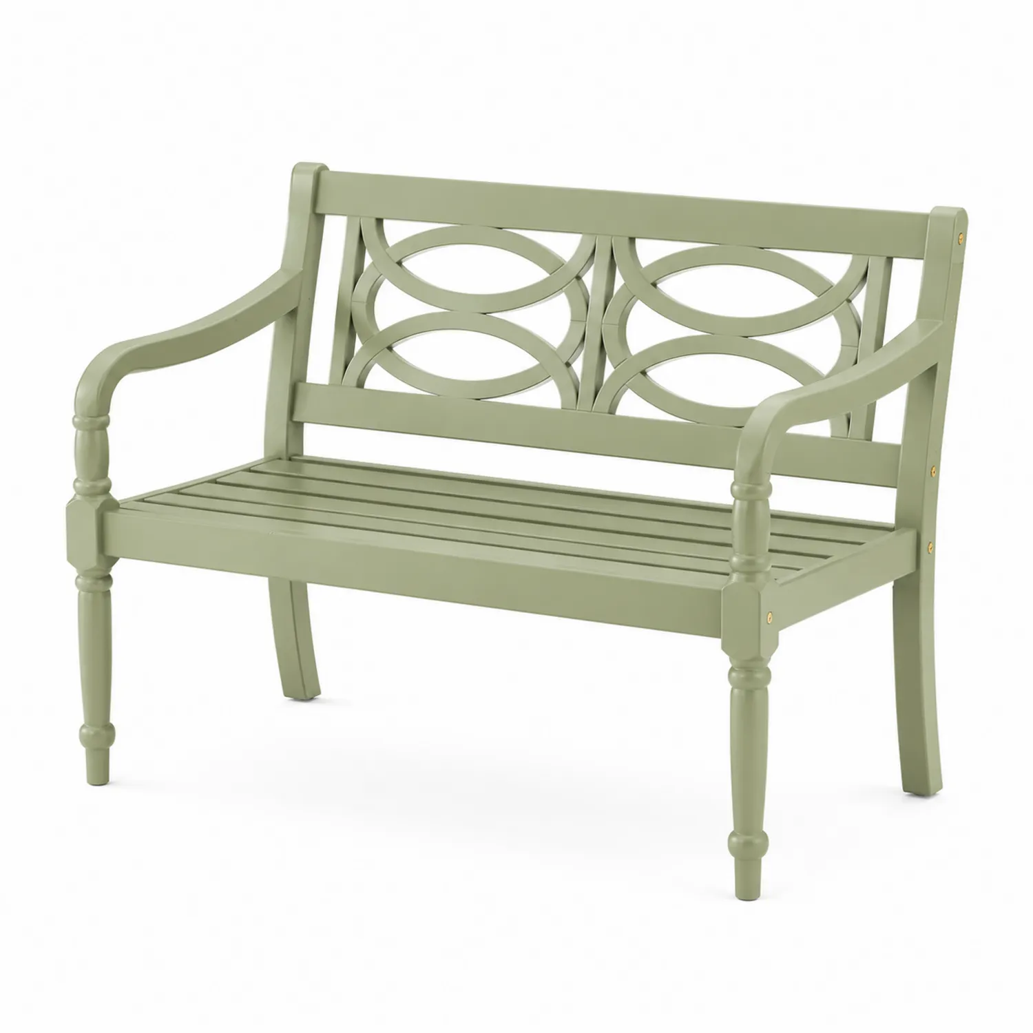 Panchina da esterno in legno, verde, 120x60x85 cm