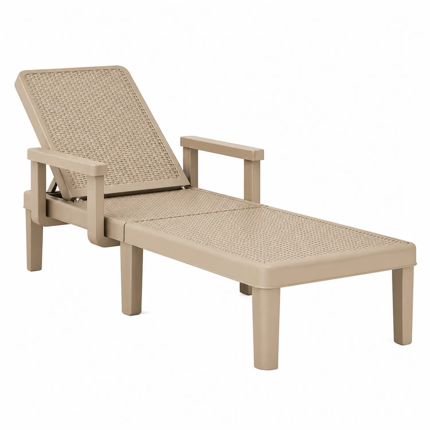 Lettino prendisole regolabile in polipropilene beige