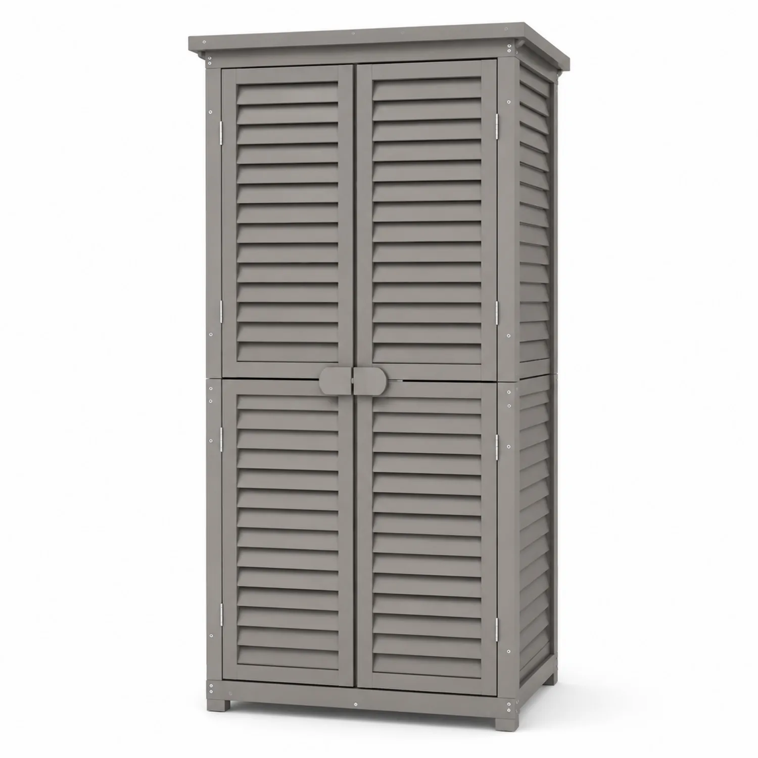 Armadio in Resina con Persiane Grigio 180x80x44 cm