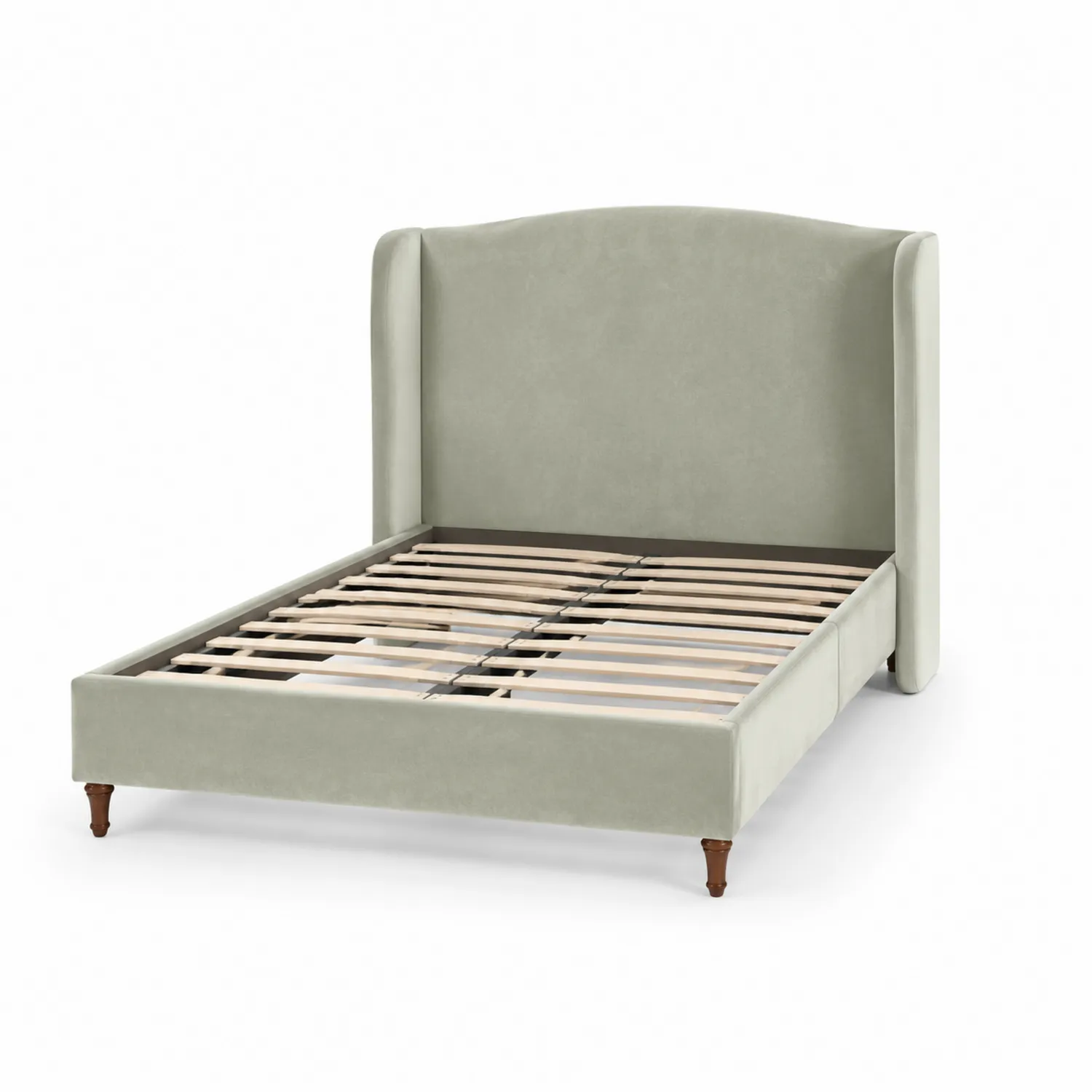 Letto matrimoniale imbottito con doghe in legno