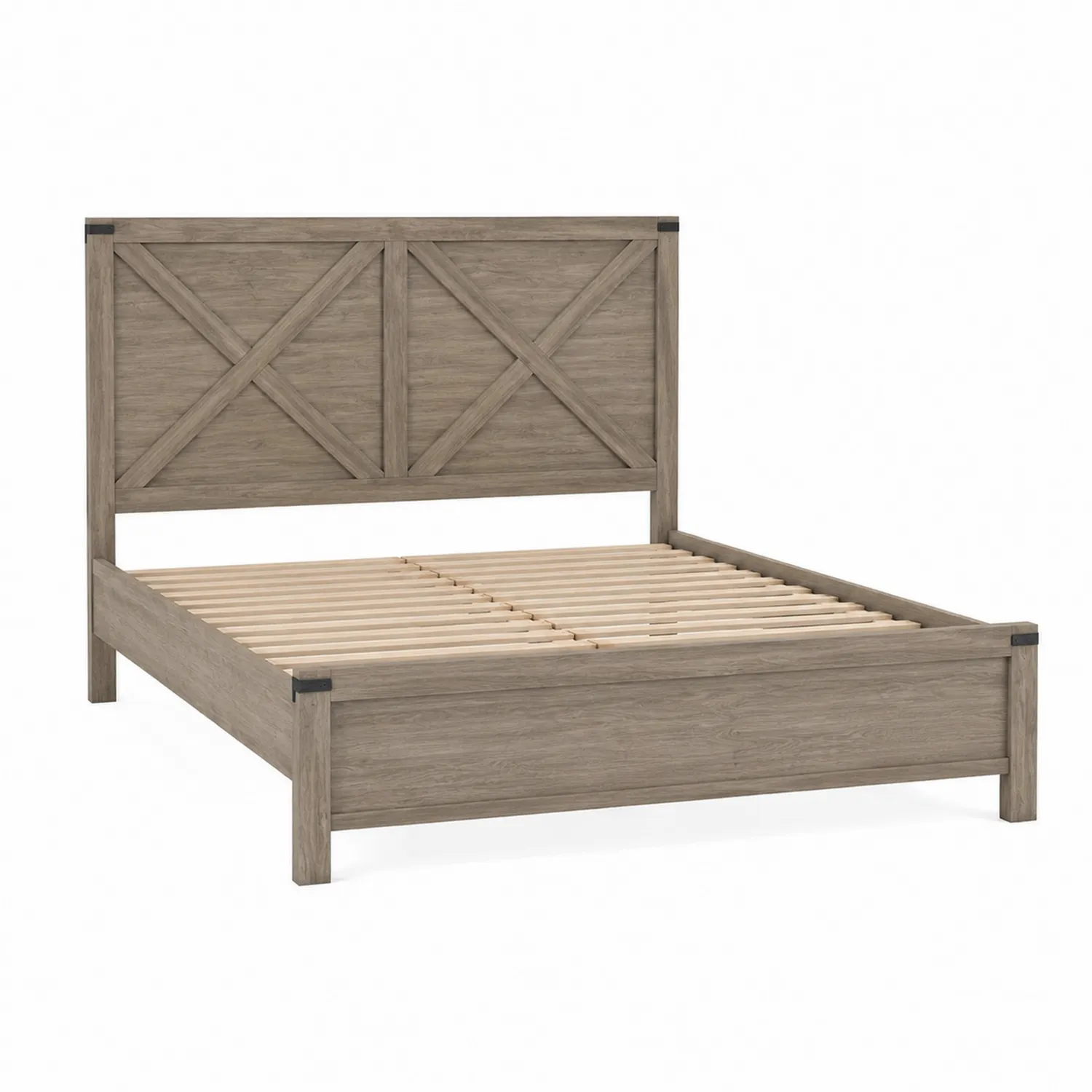 Letto Matrimoniale in Legno di Quercia Marrone 200x180 cm