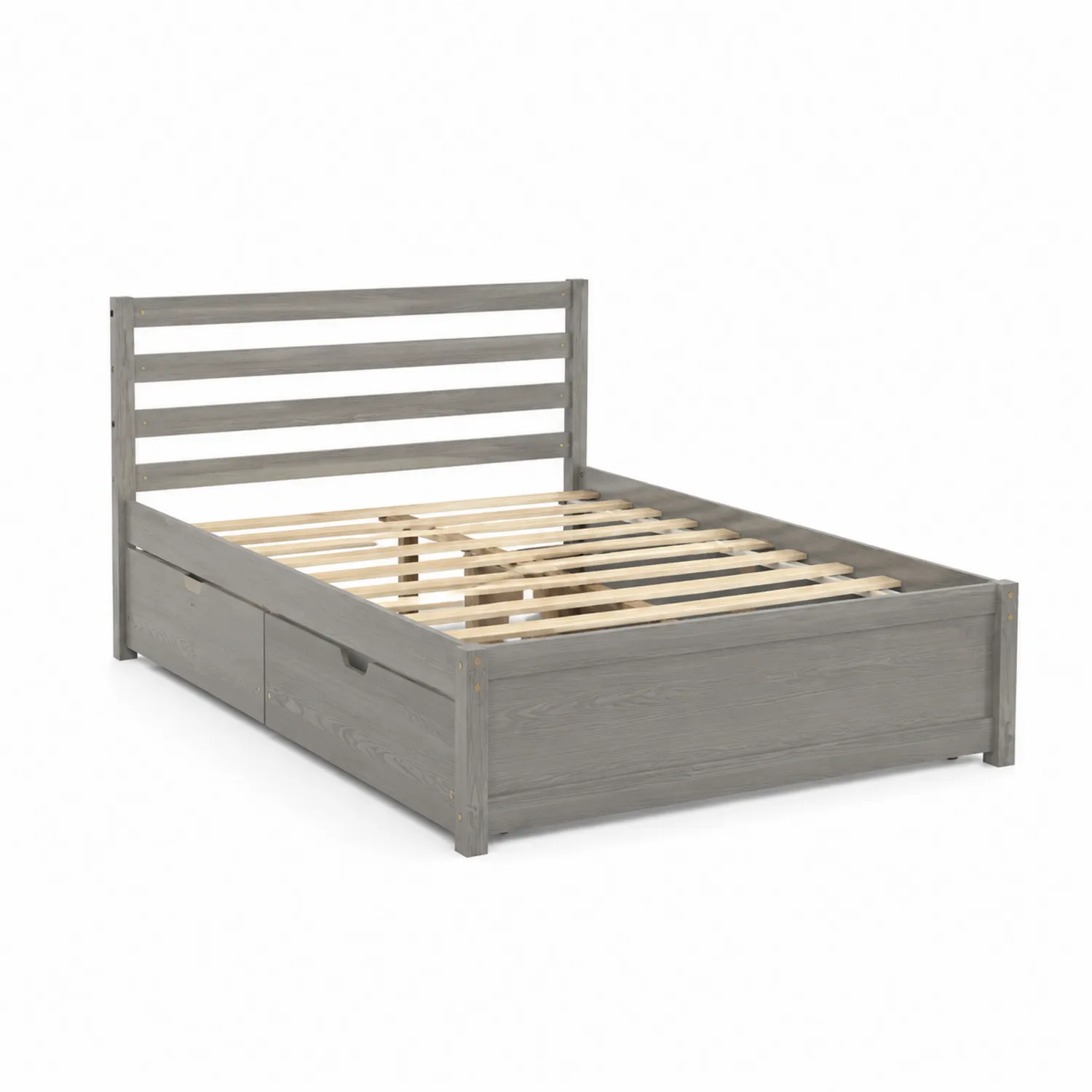 Letto matrimoniale in legno di pino con cassetti 200x160 cm