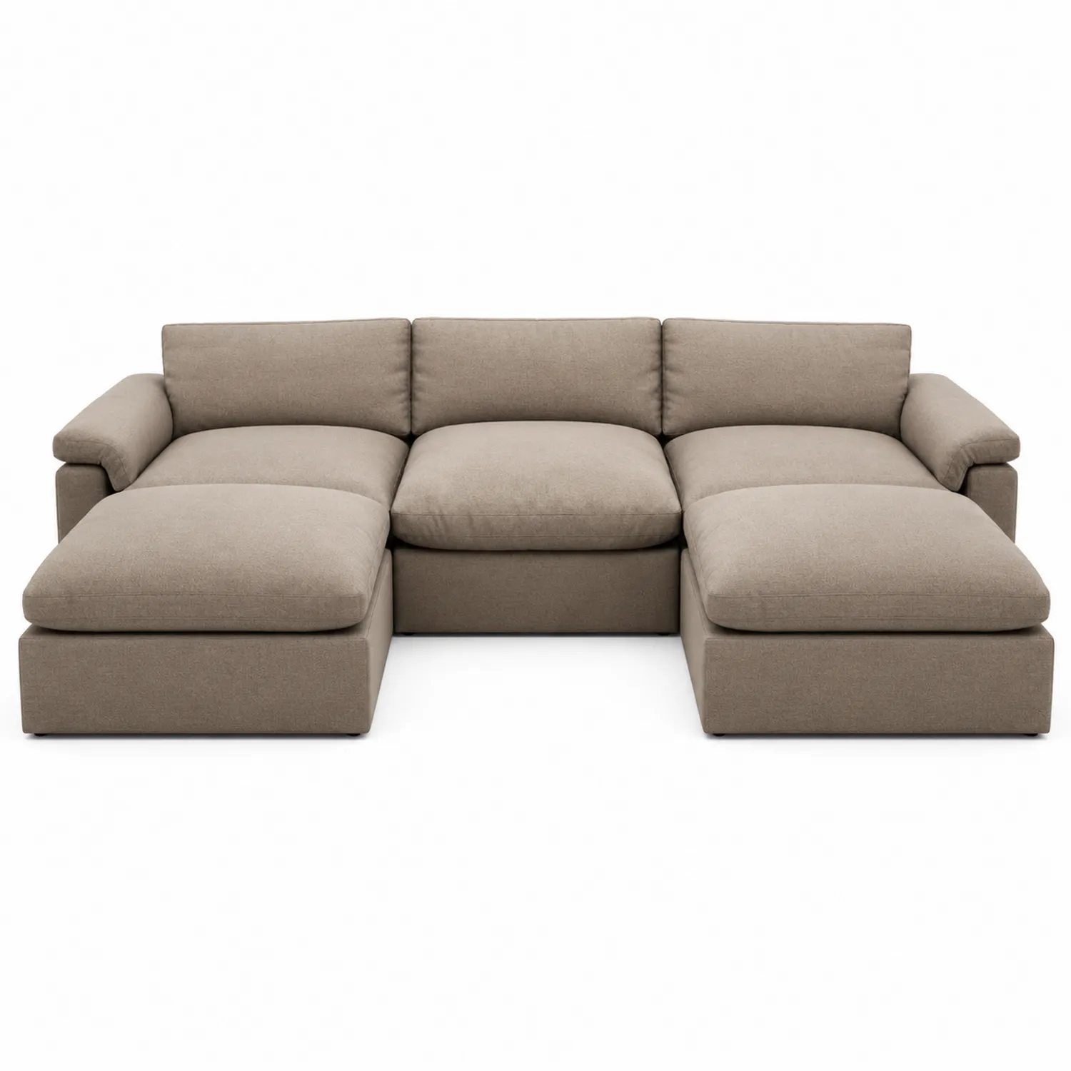 Divano modulare a L in tessuto marrone chiaro 290x160x85 cm