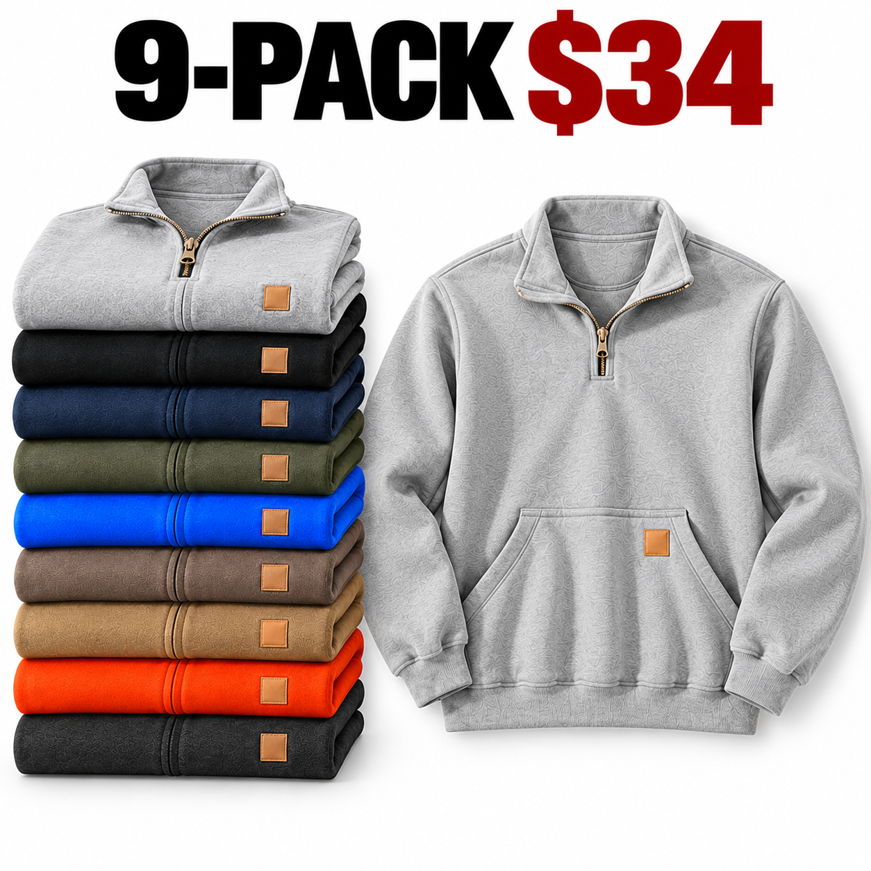 Men's 1/4-Zip Mock-Neck Sweatshirt