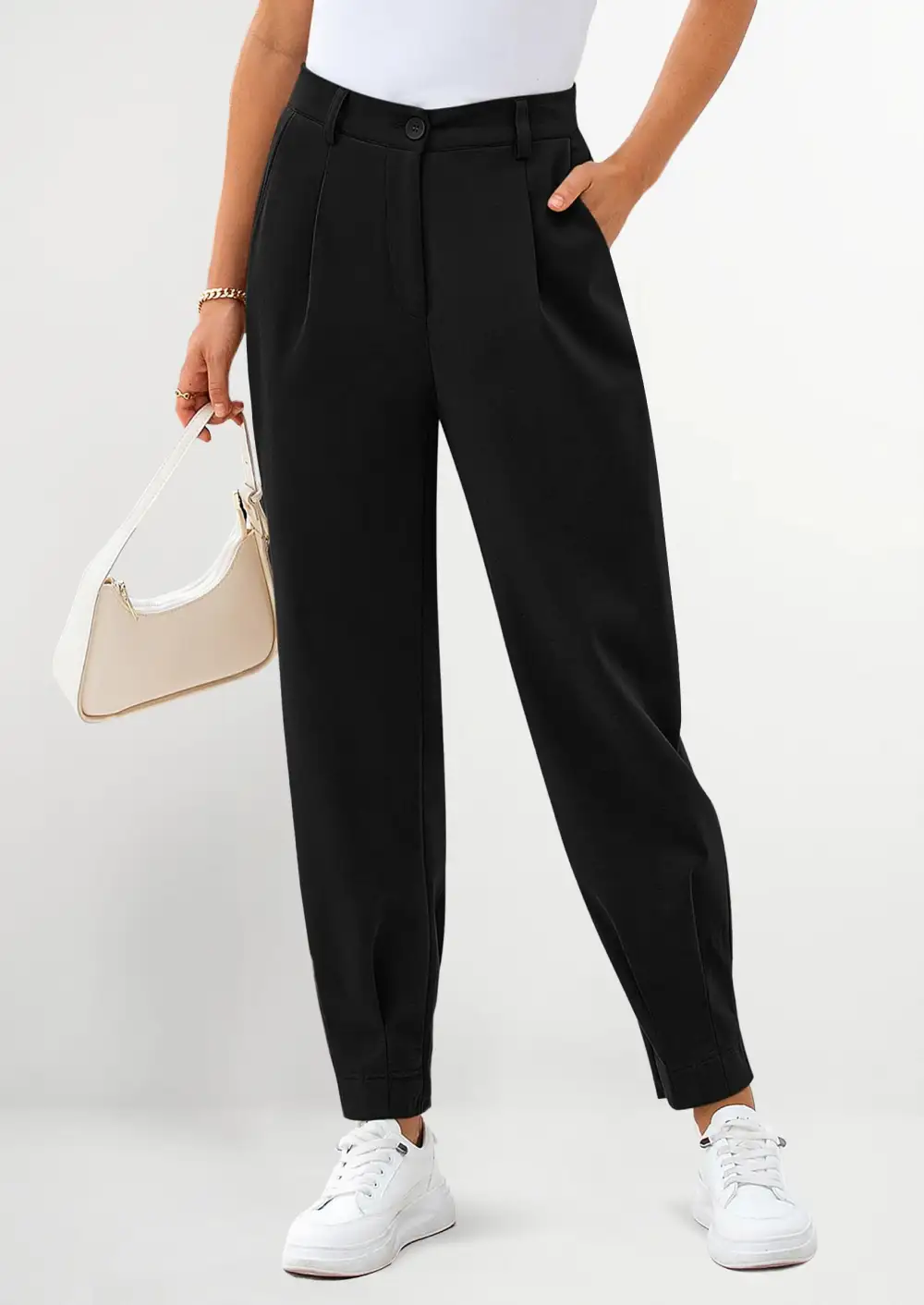 Womens DressPants Business Casual Trendy HighWaisted Ankle Length DressyTrousers Slacks Work Clothes