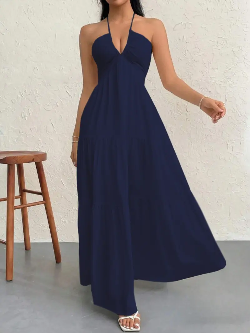 Women's Plain Dress, Summer Clothes Women, Casual Basic Loose Fit Sleeveless Dress for Beach Holiday Vacation, Ladies Summer Clothes, Women's Clothing, Womenswear, Dresses for Party, Minimalist A Line Dress