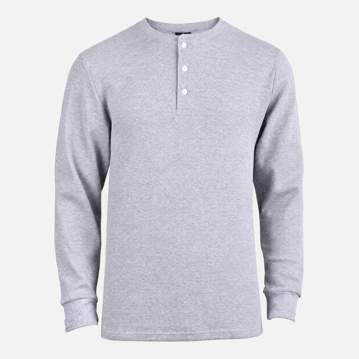 Men's Cotton Waffle-Knit Thermal Henley Shirt Long Sleeve S-3XL Breathable Fashion Casual Pullover Solid Tops Knitwear Menswear