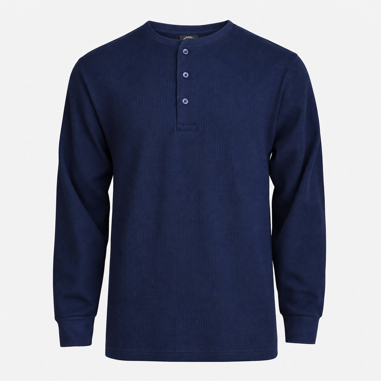 Men's Cotton Waffle-Knit Thermal Henley Shirt Long Sleeve S-3XL Breathable Fashion Casual Pullover Solid Tops Knitwear Menswear