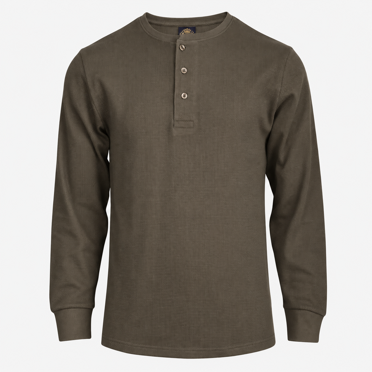 Men's Cotton Waffle-Knit Thermal Henley Shirt Long Sleeve S-3XL Breathable Fashion Casual Pullover Solid Tops Knitwear Menswear