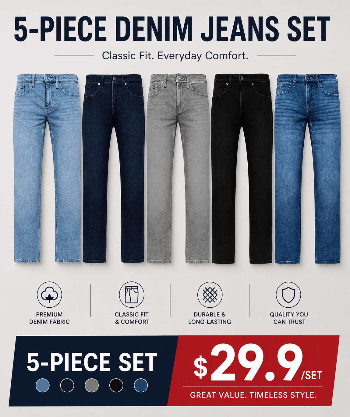 Straight Low-Stretch Jeans