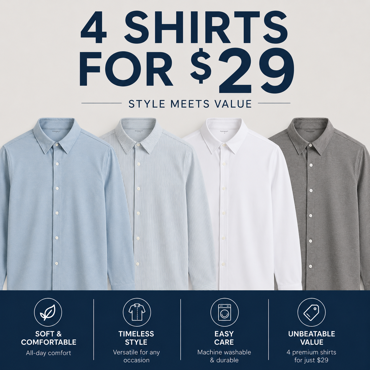 Stretch Oxford Long Sleeve Shirt