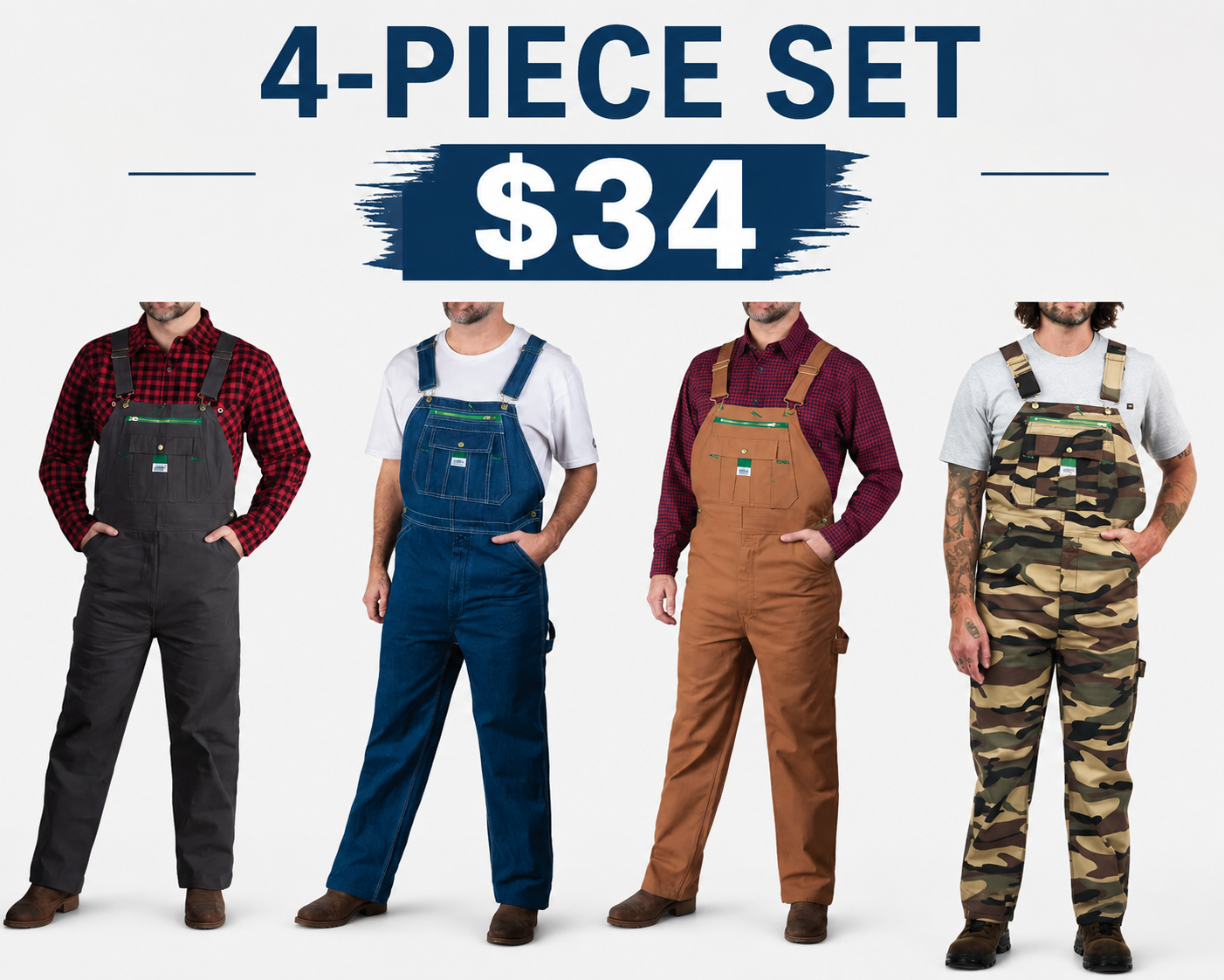 BUY 2 GET 1 FREE🔥Men's Denim Stonewashed Bib Overall