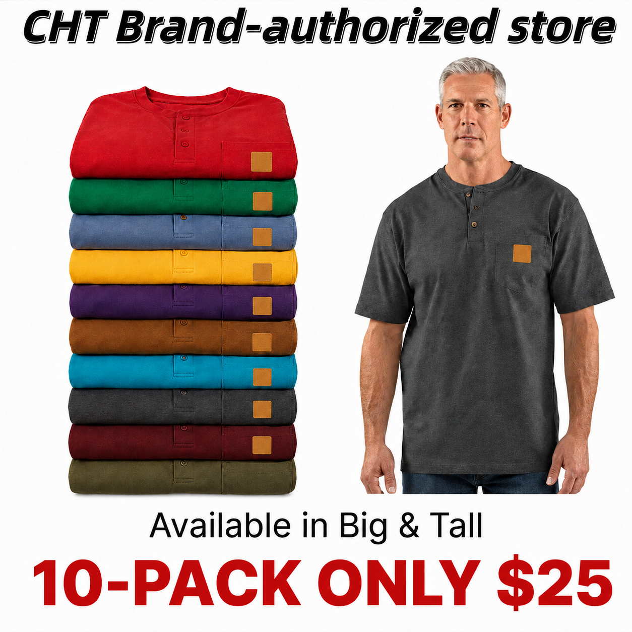 🕒Today Only – Last Day Deal ! CHT Men's K84 Heavyweight Work Polo with pocket