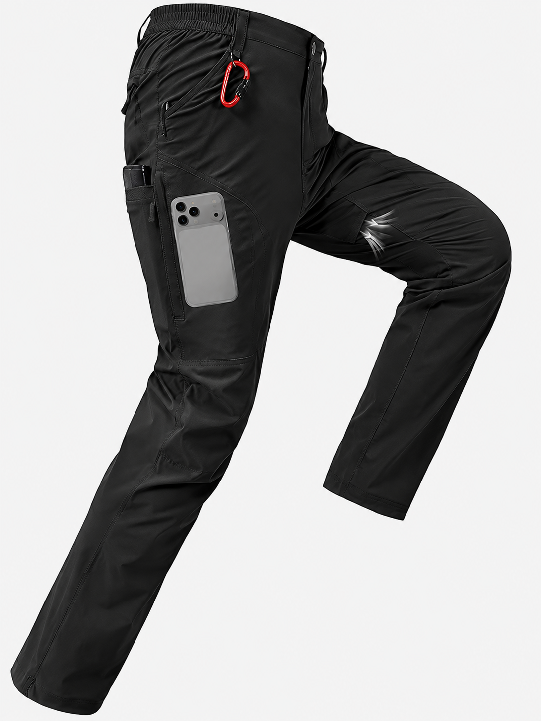  SV Mens Hiking Pants Quick Dry Water Resistant Lightweight Nylon Cargo Pants Breathable Work Travel Pants with 6 Pockets