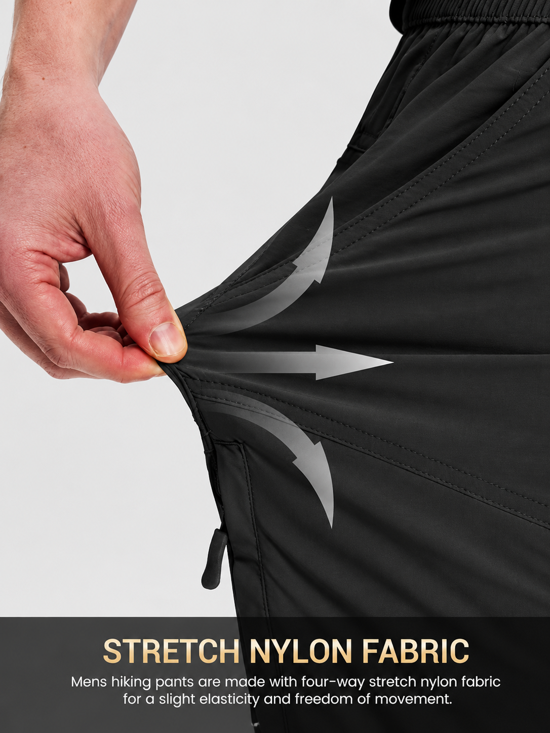  SV Mens Hiking Pants Quick Dry Water Resistant Lightweight Nylon Cargo Pants Breathable Work Travel Pants with 6 Pockets