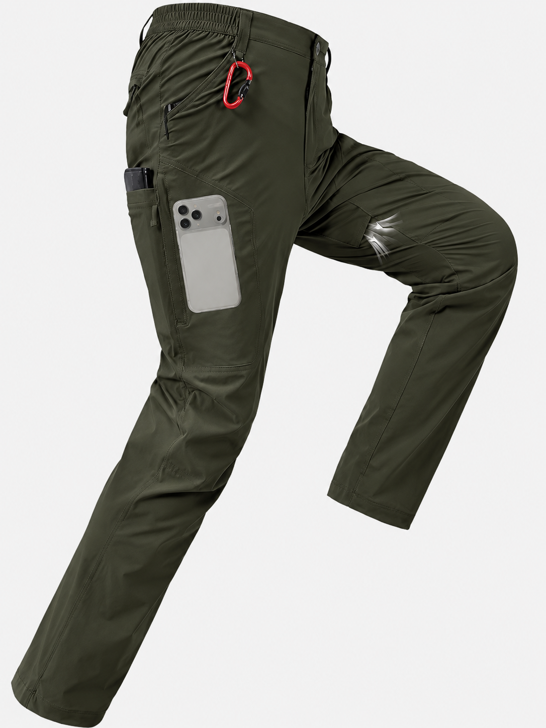  SV Mens Hiking Pants Quick Dry Water Resistant Lightweight Nylon Cargo Pants Breathable Work Travel Pants with 6 Pockets
