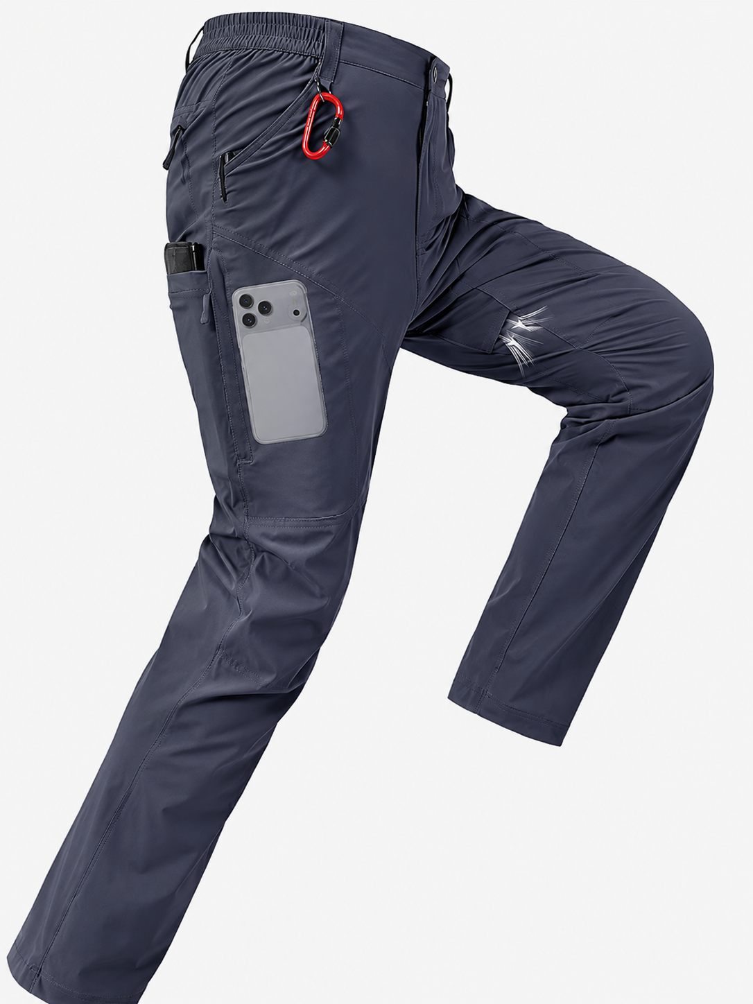  SV Mens Hiking Pants Quick Dry Water Resistant Lightweight Nylon Cargo Pants Breathable Work Travel Pants with 6 Pockets