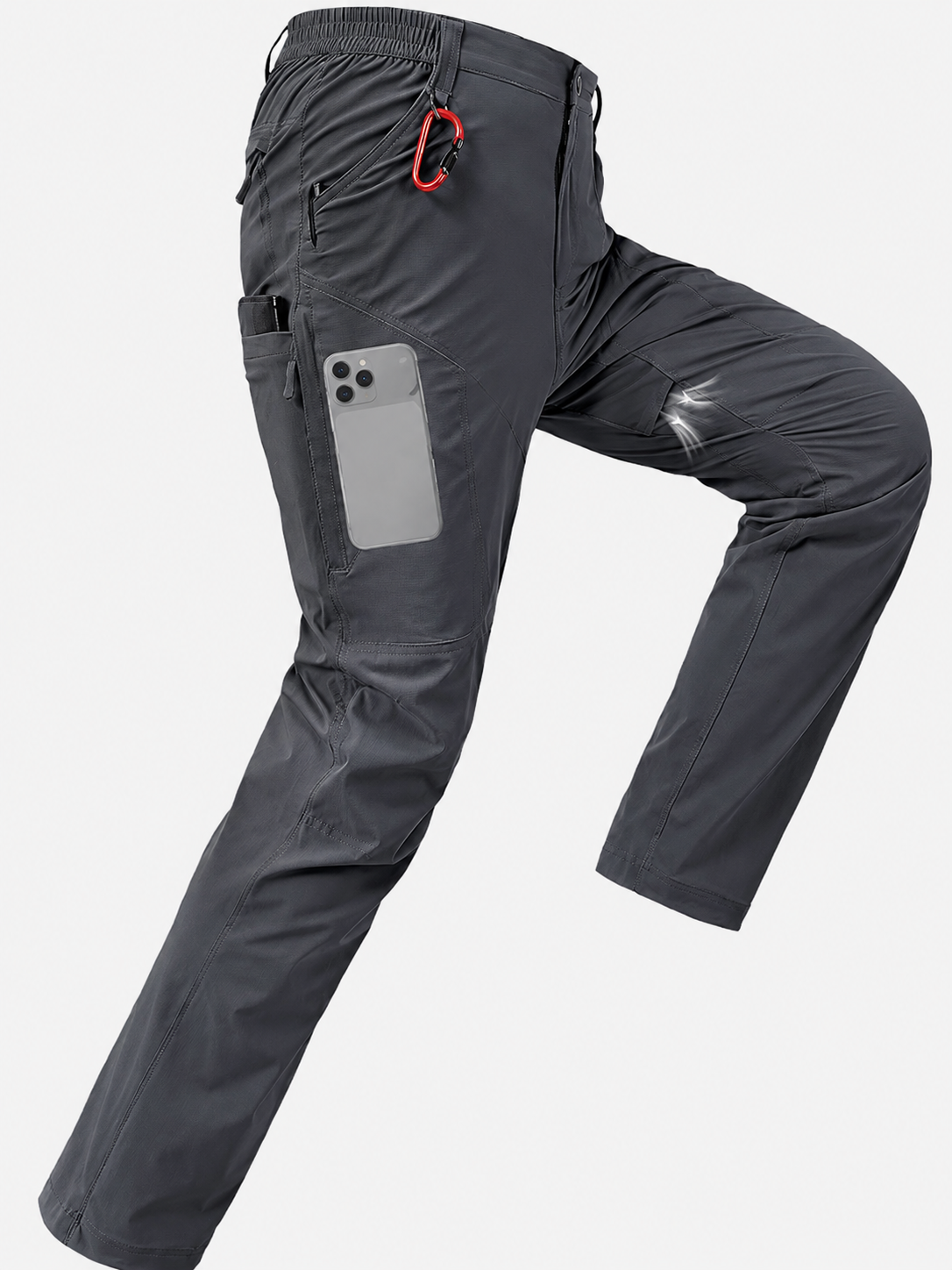  SV Mens Hiking Pants Quick Dry Water Resistant Lightweight Nylon Cargo Pants Breathable Work Travel Pants with 6 Pockets