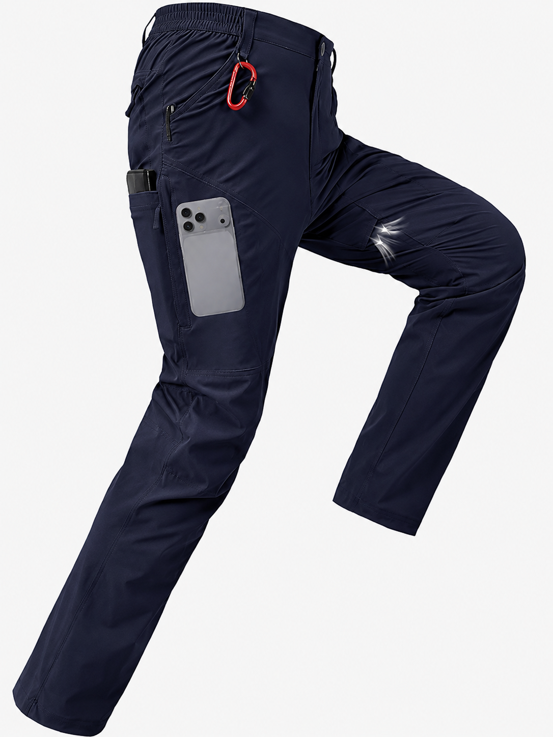  SV Mens Hiking Pants Quick Dry Water Resistant Lightweight Nylon Cargo Pants Breathable Work Travel Pants with 6 Pockets