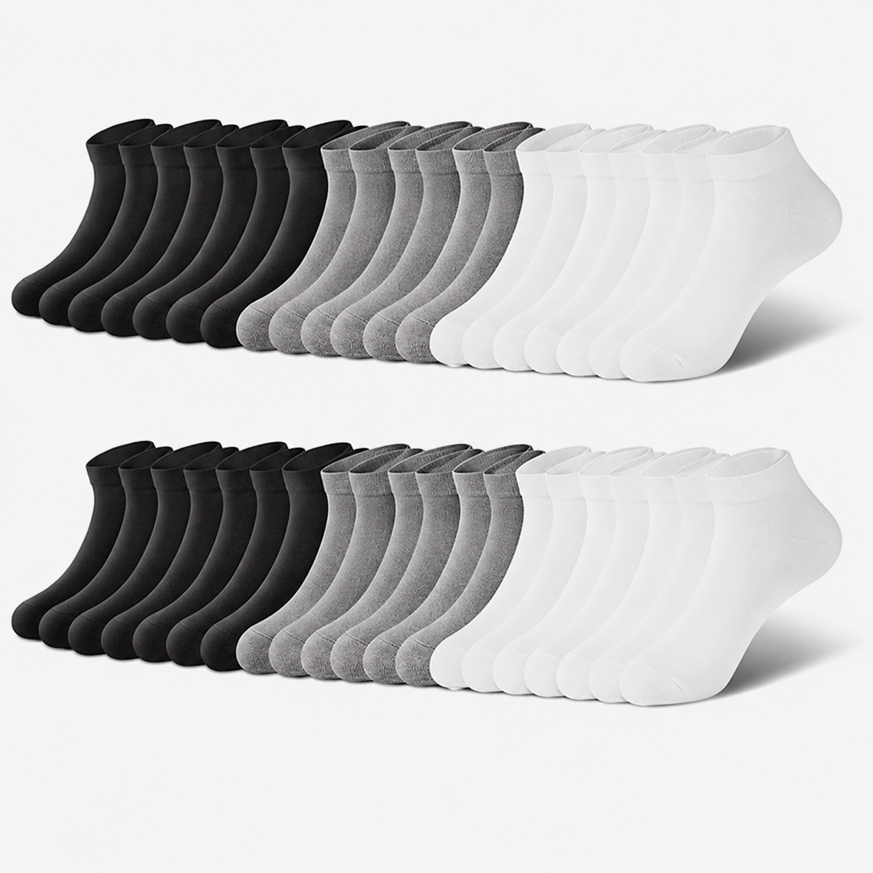 SV No Show Socks Men, Low Cut Ankle Short Casual Cotton Socks with Non Slip Grips 6-10/11-13