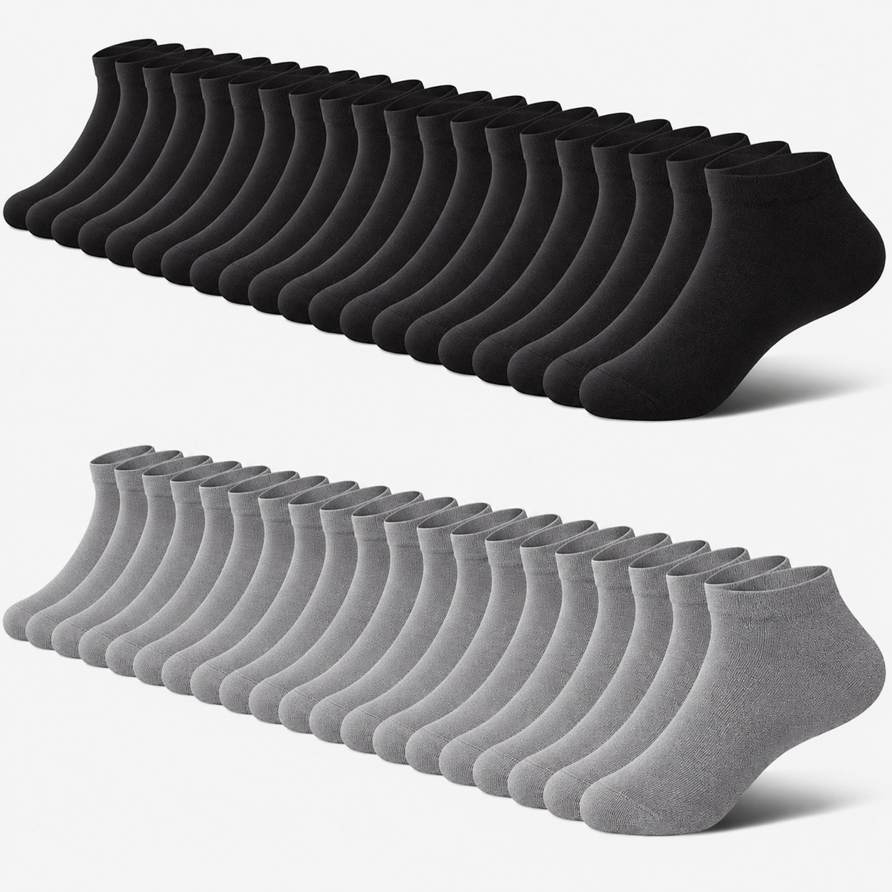 SV No Show Socks Men, Low Cut Ankle Short Casual Cotton Socks with Non Slip Grips 6-10/11-13