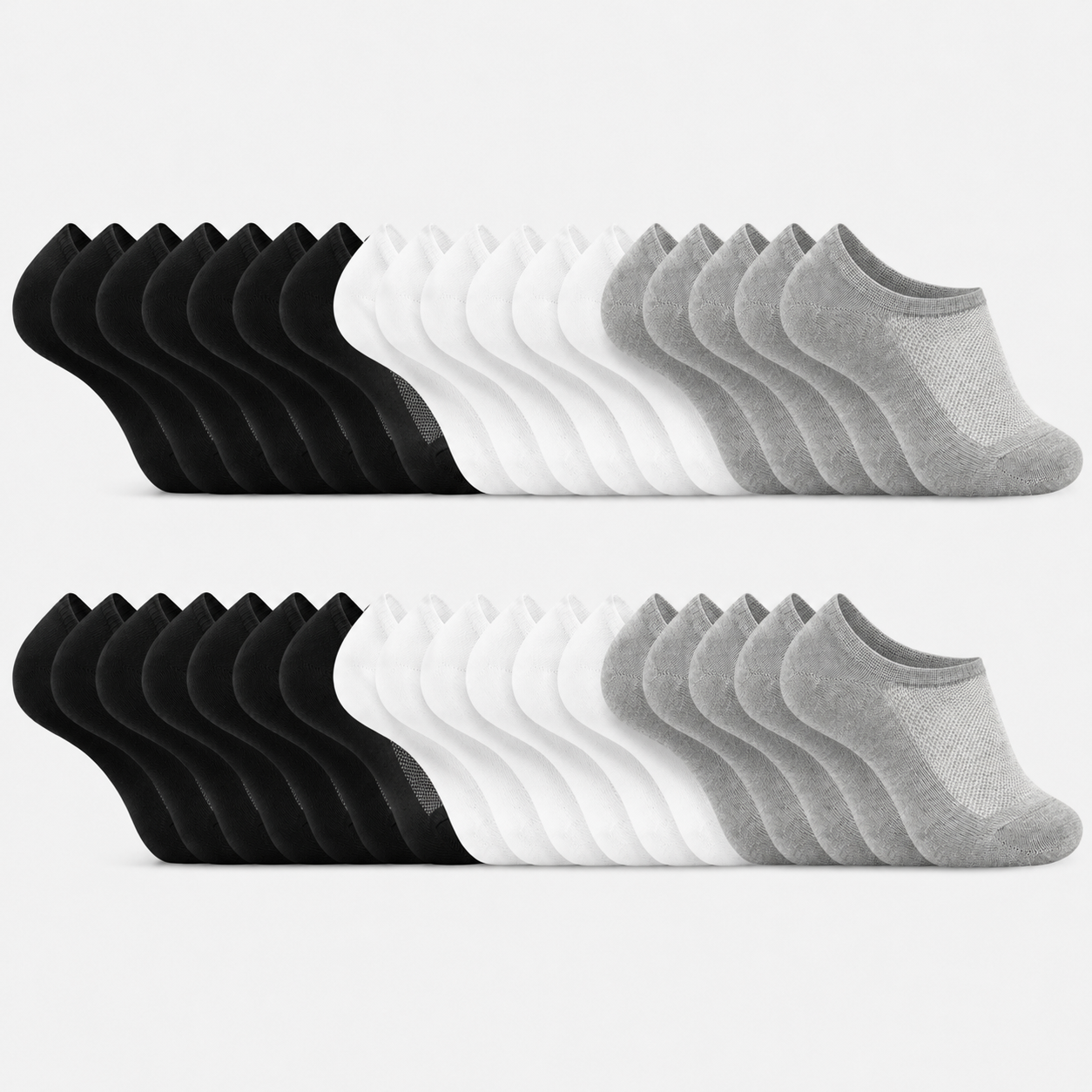 SV No Show Socks Men, Low Cut Ankle Short Casual Cotton Socks with Non Slip Grips 6-10/11-13