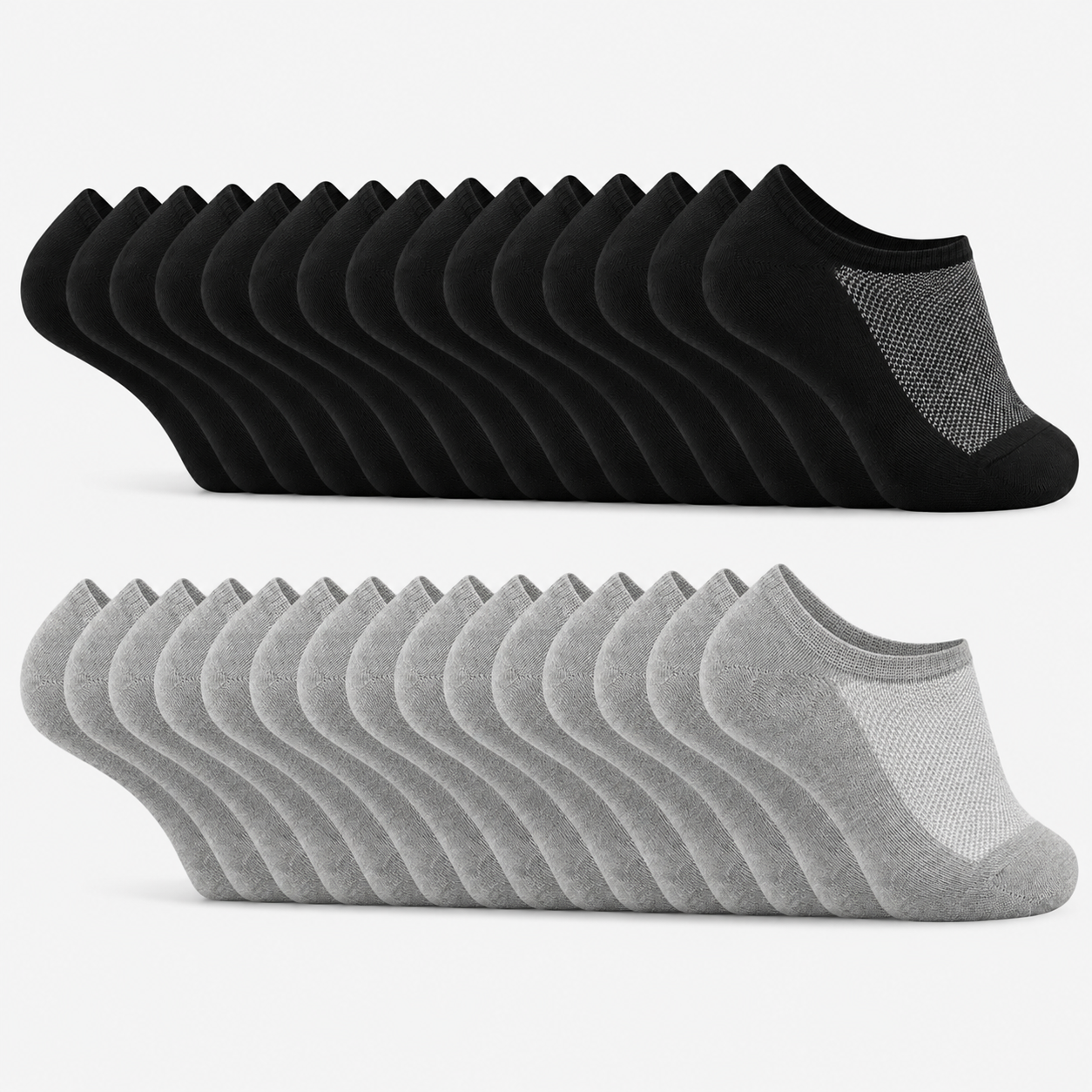SV No Show Socks Men, Low Cut Ankle Short Casual Cotton Socks with Non Slip Grips 6-10/11-13