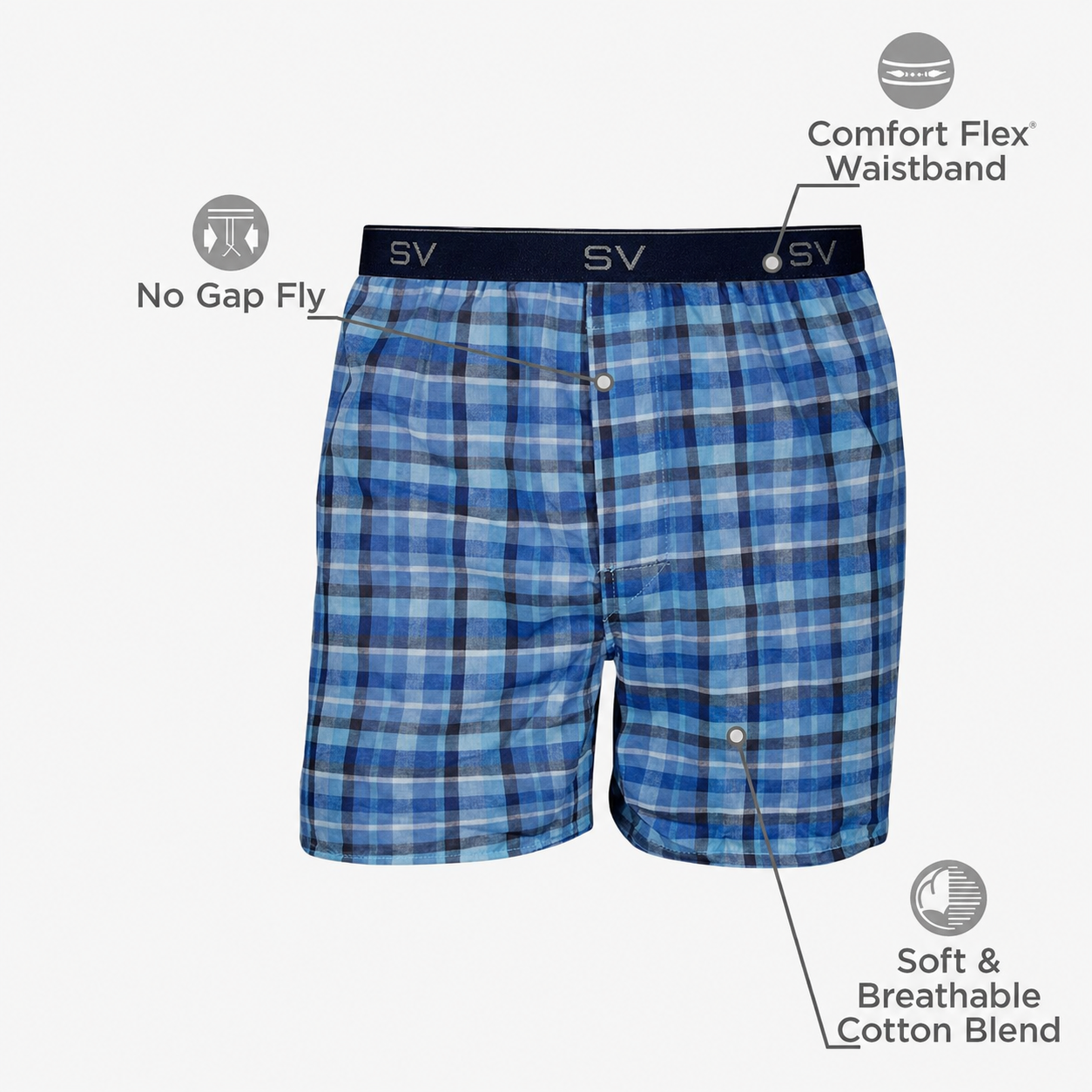 Men's Underwear Boxers Pack, Cool & Breathable Cotton Underwear, Moisture-Wicking Boxers for Men