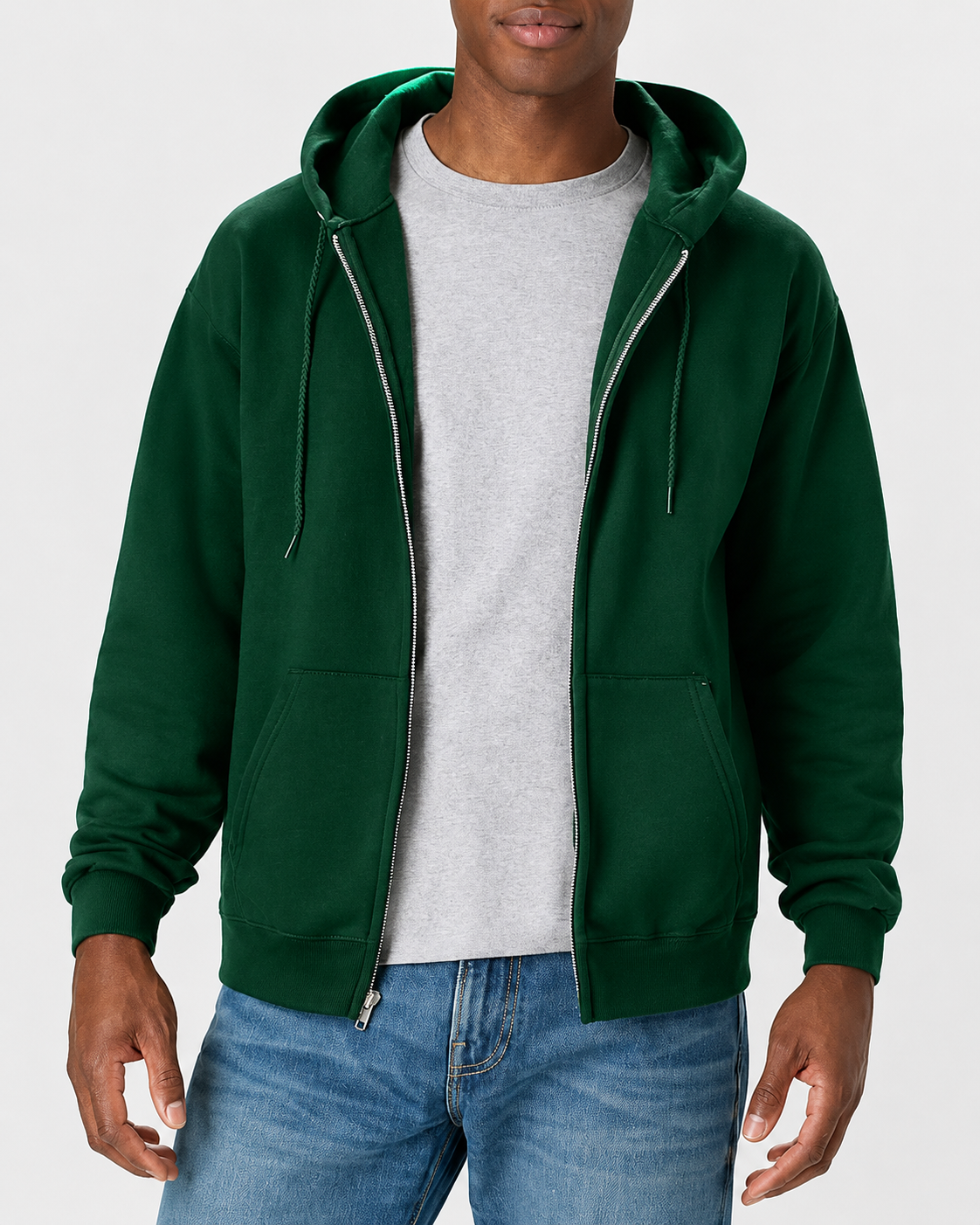 Men's Zip-up Hoodie,  Fleece Full-zip Hoodie for Men, Hooded Sweatshirt