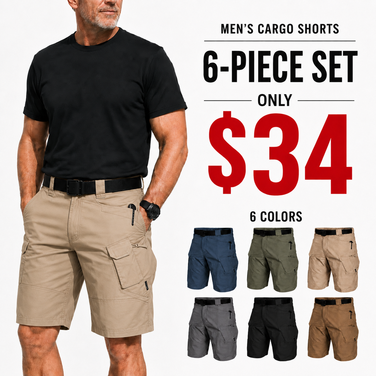 Men's Multifunctional Waterproof Multi-pocket Outdoor Tactical Shorts X