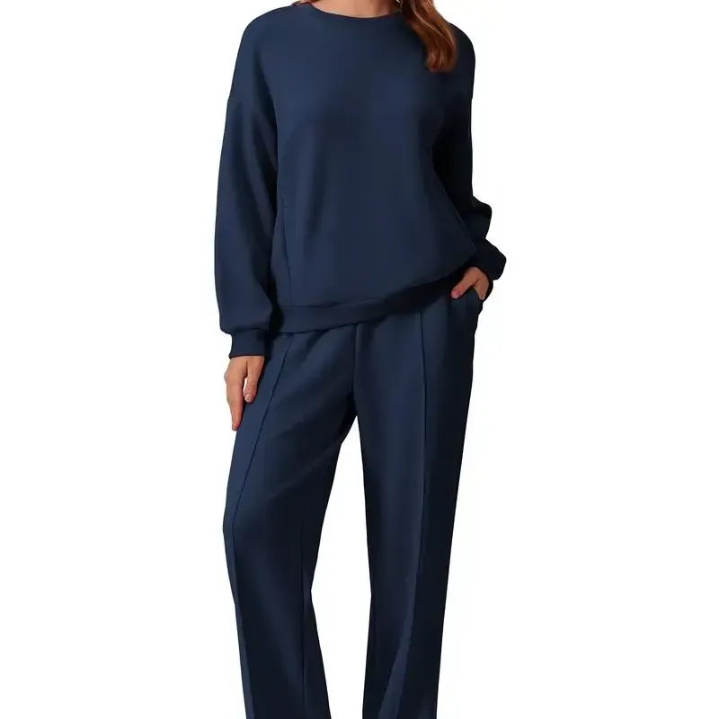 2-Piece Sweatshirt & Pants Set – Comfy Travel or Home Outfit