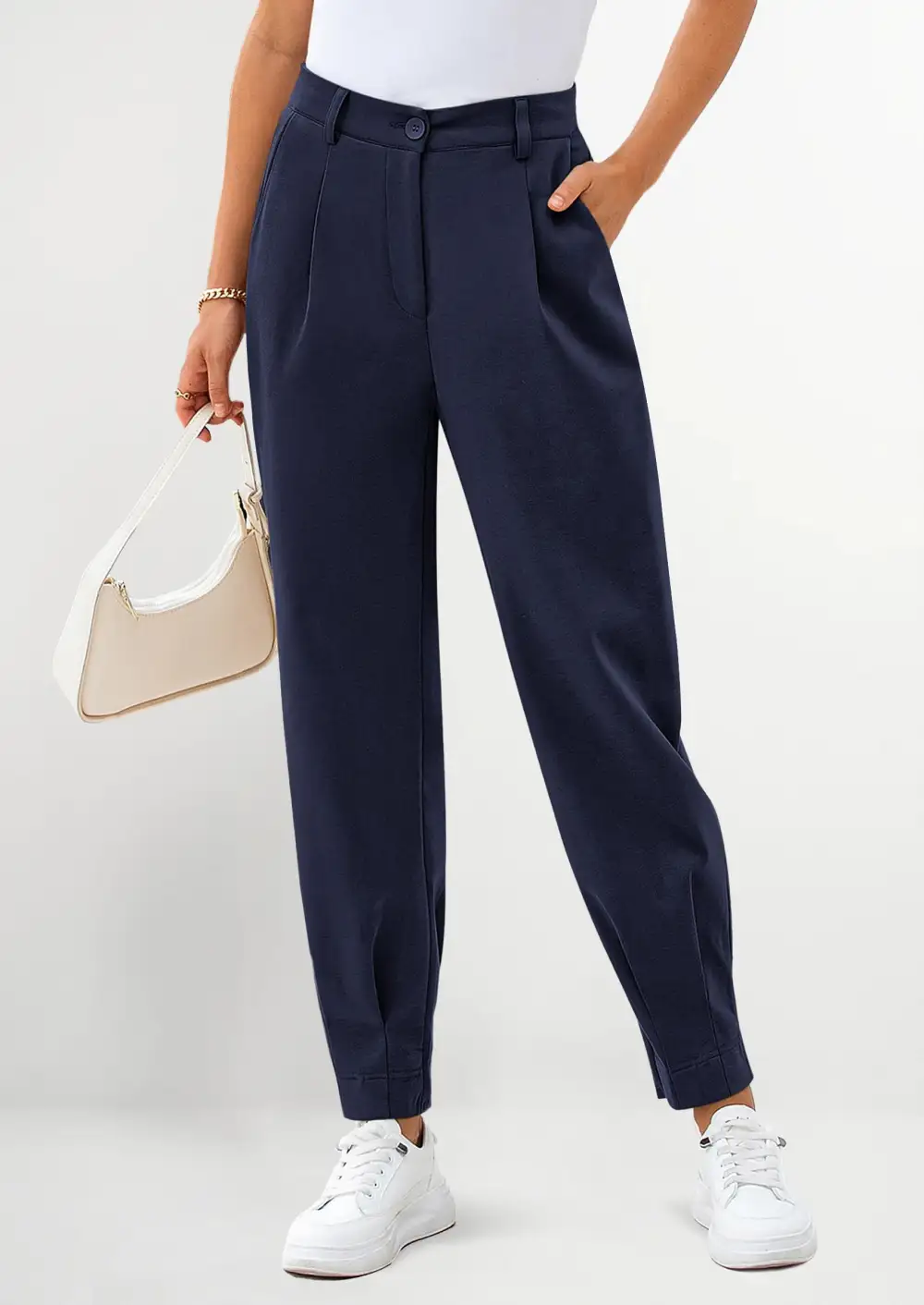 Womens DressPants Business Casual Trendy HighWaisted Ankle Length DressyTrousers Slacks Work Clothes
