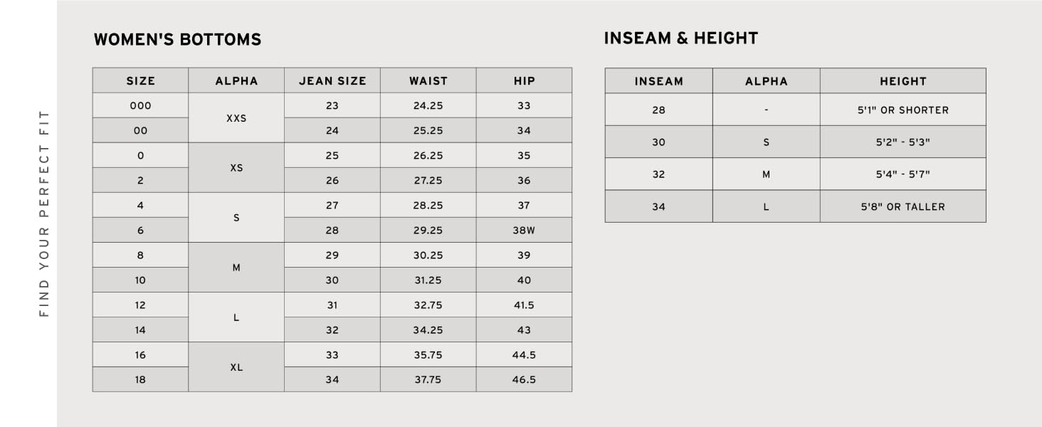 Womens Size Chart