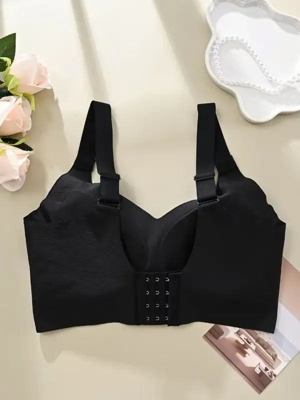 Women's Solid Color Wireless Bra,Comfortable Breathable Push Up Bra