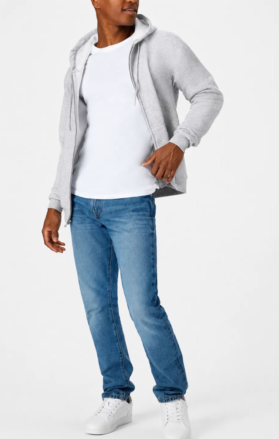  Men's Zip-up Hoodie,  Fleece Full-zip Hoodie for Men, Hooded Sweatshirt