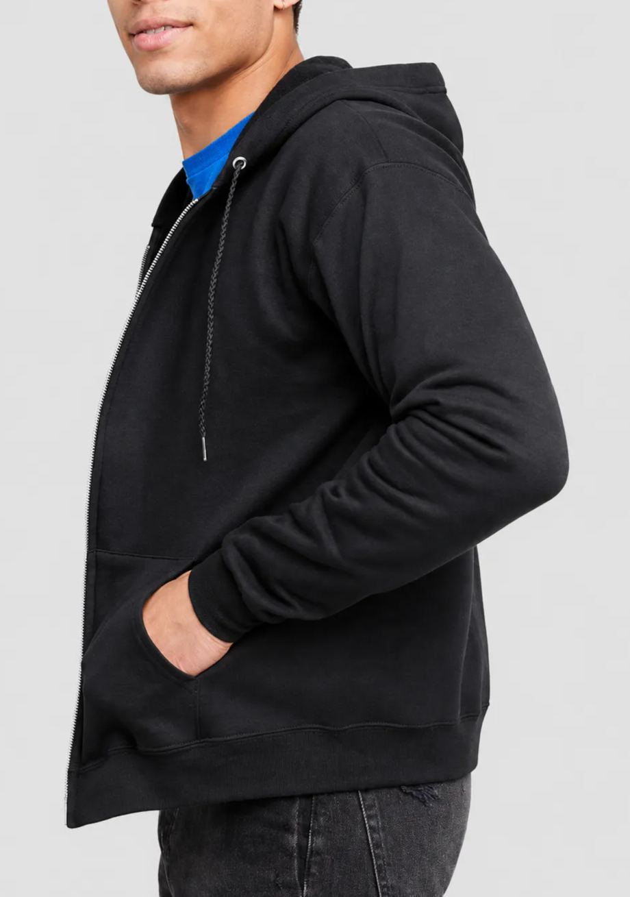  Men's Zip-up Hoodie,  Fleece Full-zip Hoodie for Men, Hooded Sweatshirt