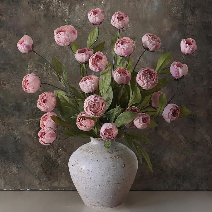 Faux Silk Peony Artificial Flowers for Vase -27"
