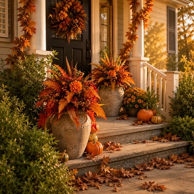 🍂 Autumn Harvest Floral Garden Stake Arrangement