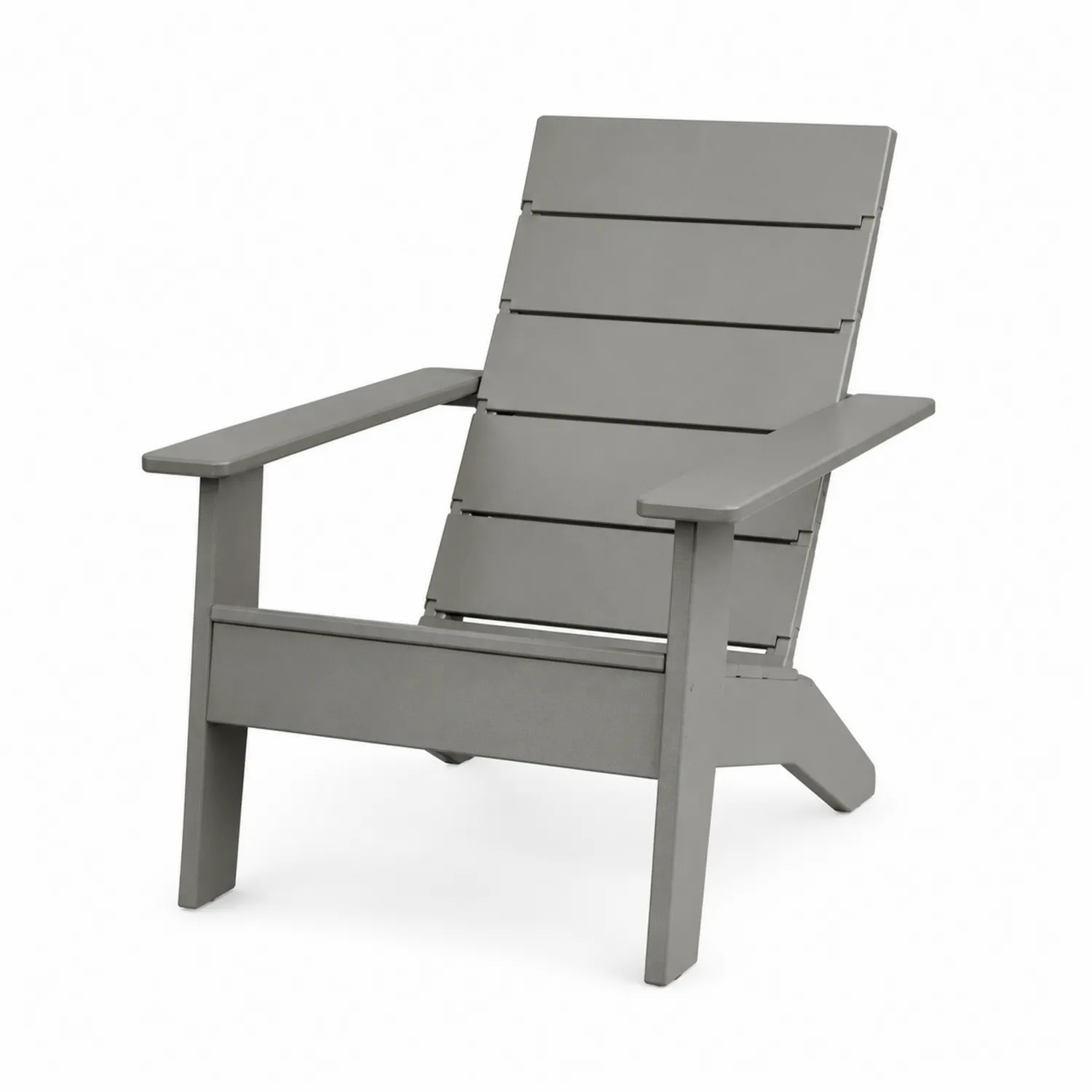 Silla Adirondack de plástico gris para exterior