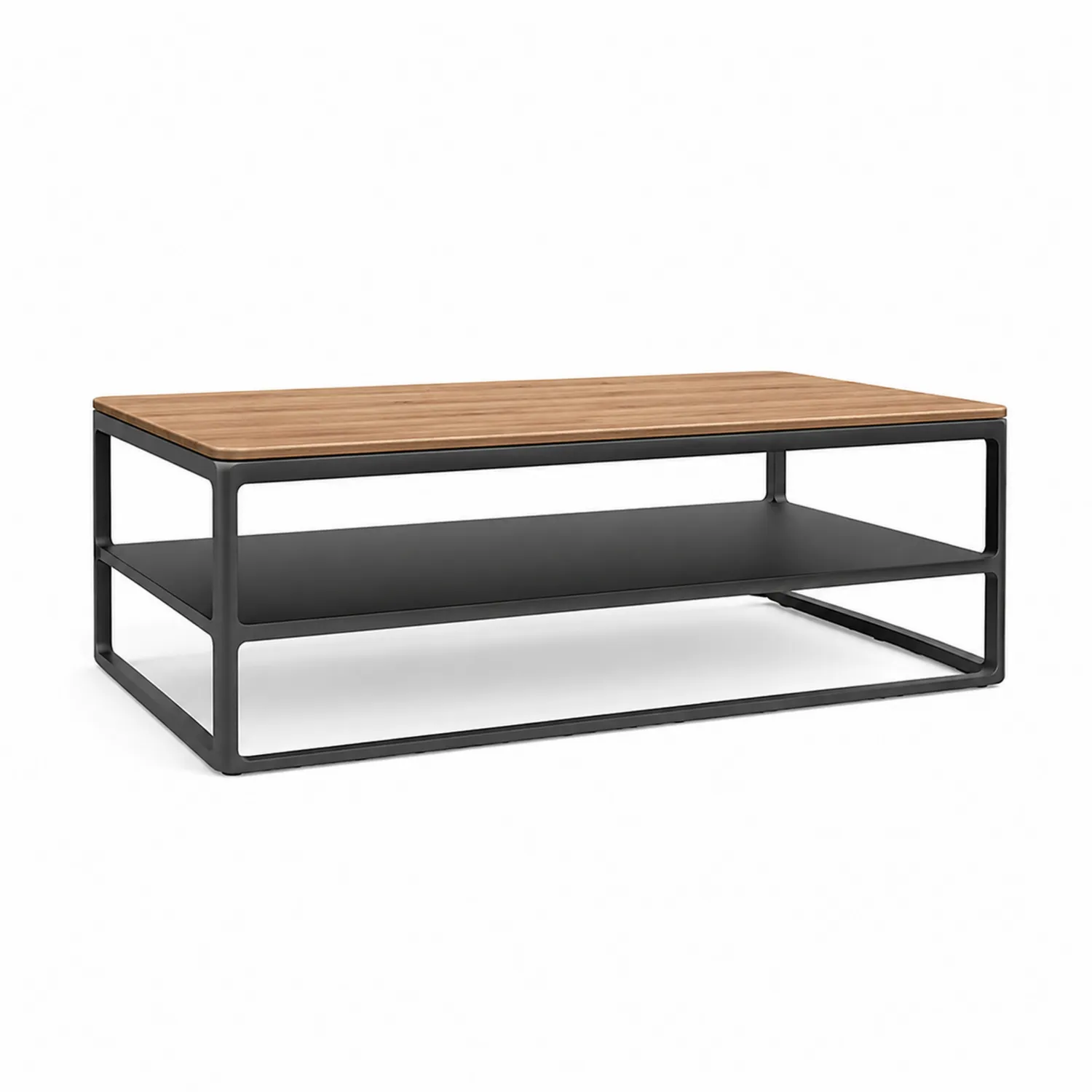 Mesa de Centro de Madera y Metal 120x60x40 cm