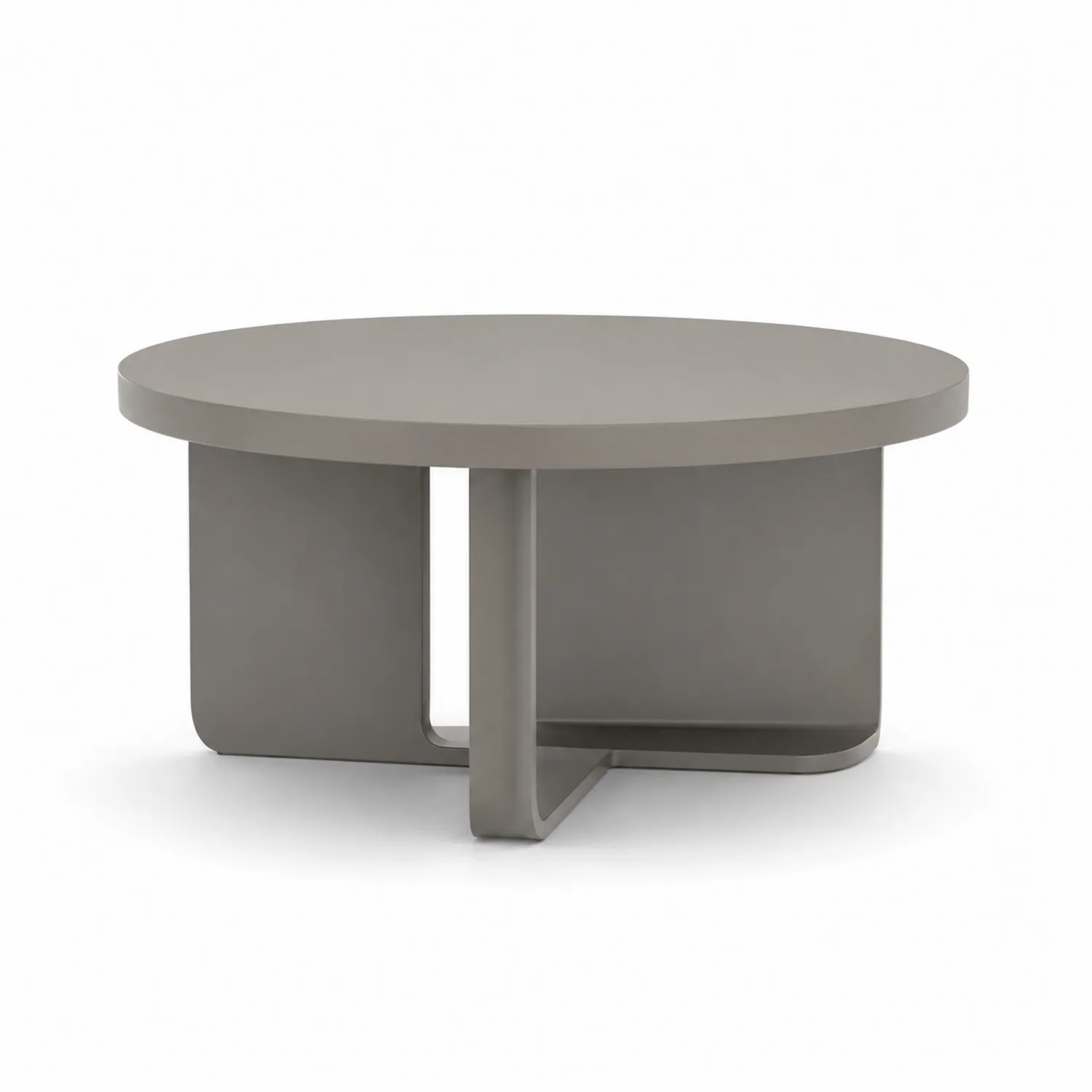 Mesa de centro redonda de acero gris