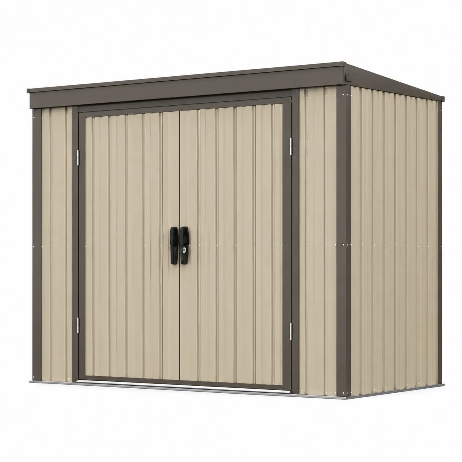 Cobertizo de acero galvanizado 210x130x185 cm Beige/Marrón