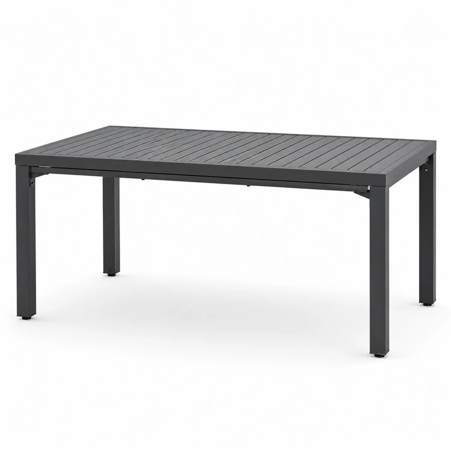 Mesa de jardín de aluminio gris 150x90x75 cm