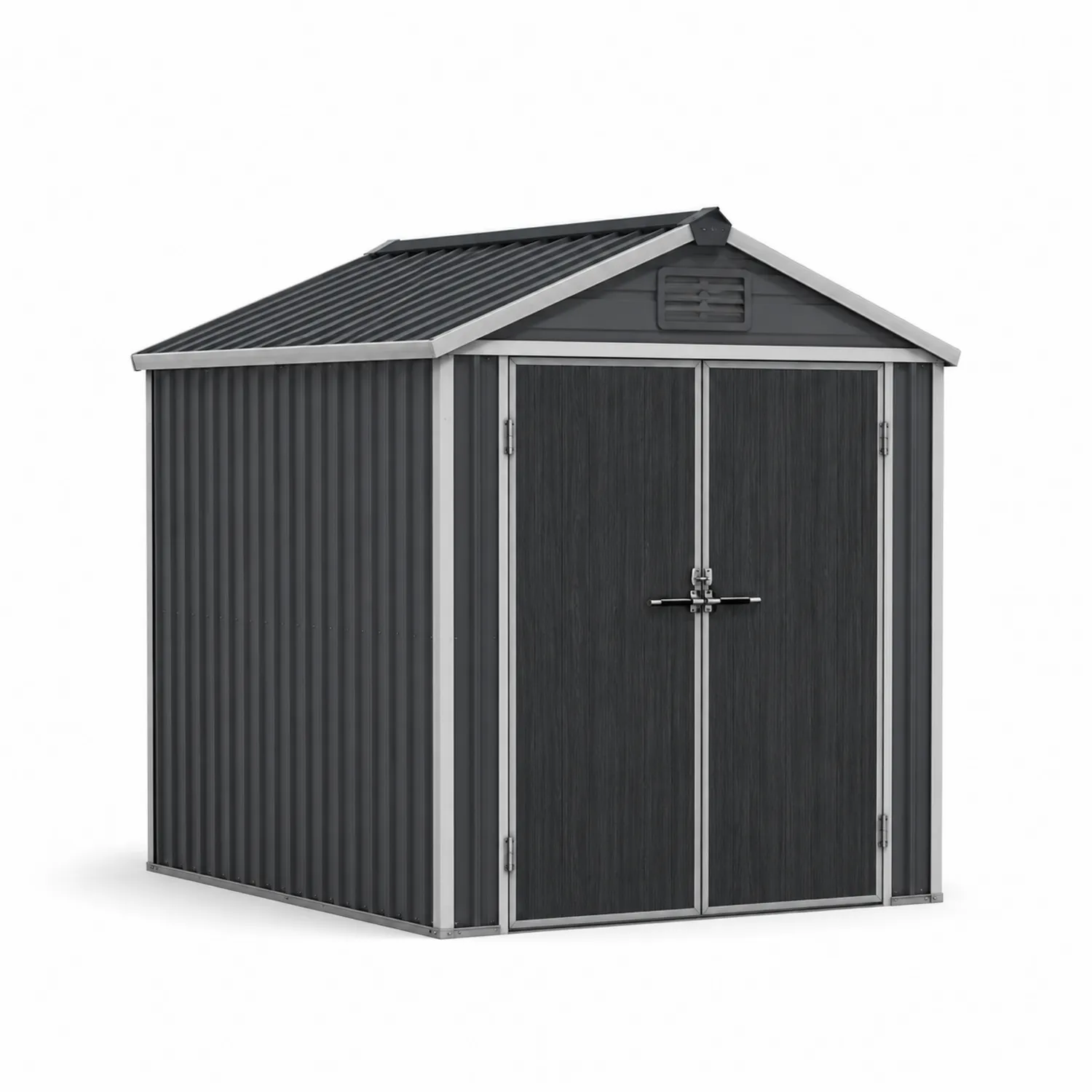 Cobertizo de acero galvanizado gris 260x182x202 cm