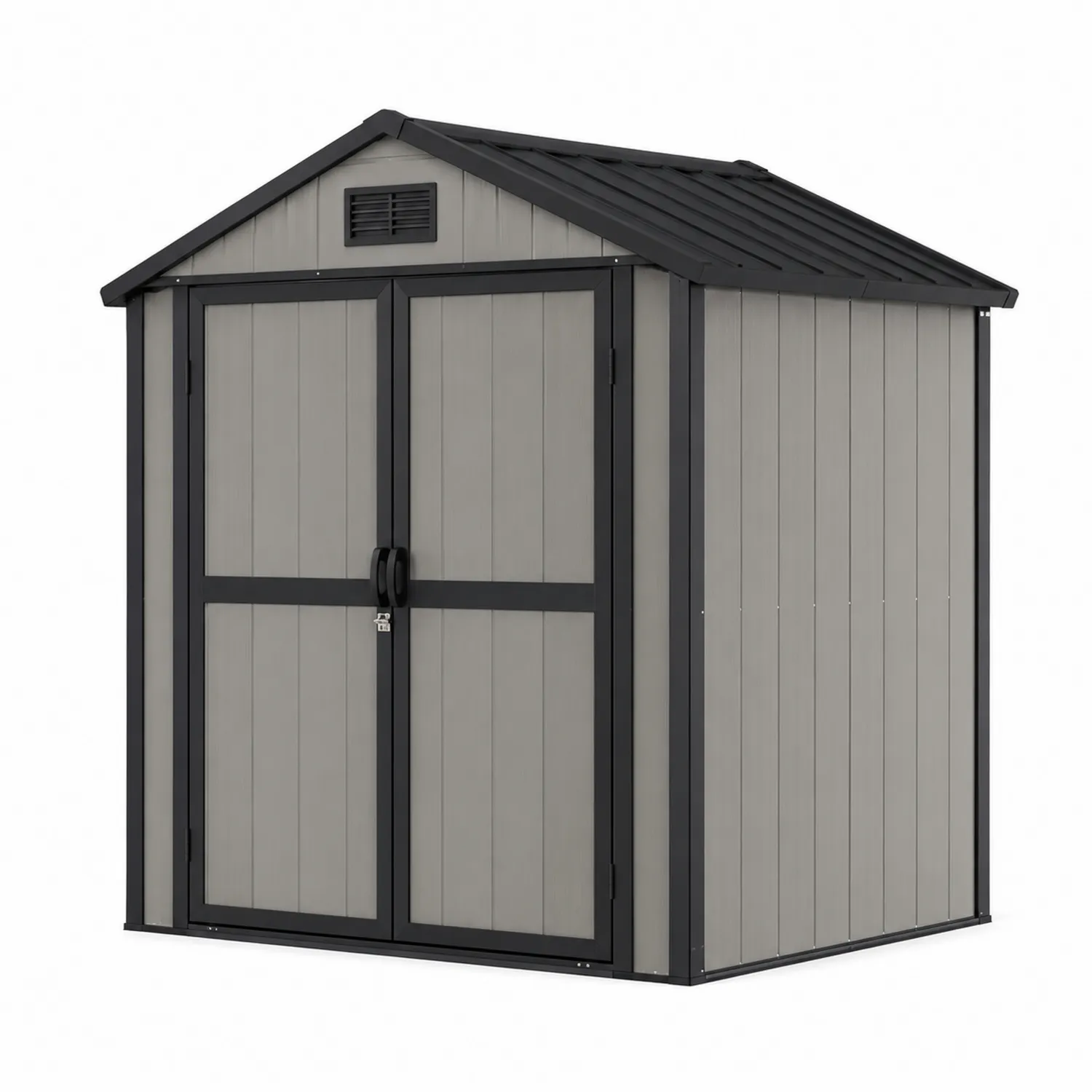 Cobertizo de almacenamiento de resina 213x127x185 cm Gris/Negro