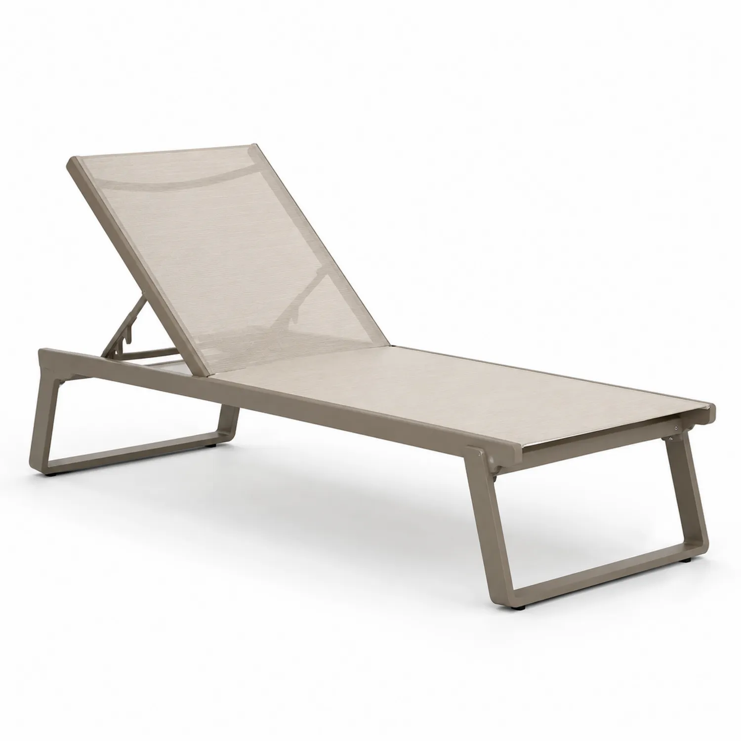 Tumbona de aluminio con textileno ajustable color Beige
